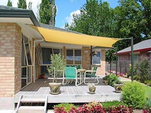 San Diego Sail Shade 8'x8' Square (Sandy Beach) - Heavy Duty Commercial Grade 205gsm Shade Sail