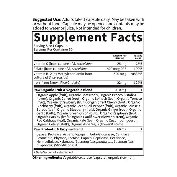 Garden-of-Life-Vitamin-Code-Raw-Iron-Supplement-22mg-Once-Daily-Iron-Vitamins-C-B12-Folate-Fruit-Veggies-Probiotics-Iron-Supplements-for-Women-Energy-Anemia-Support-30-Vegan-Capsules Vitamin Code Raw Iron 30ct Capsules