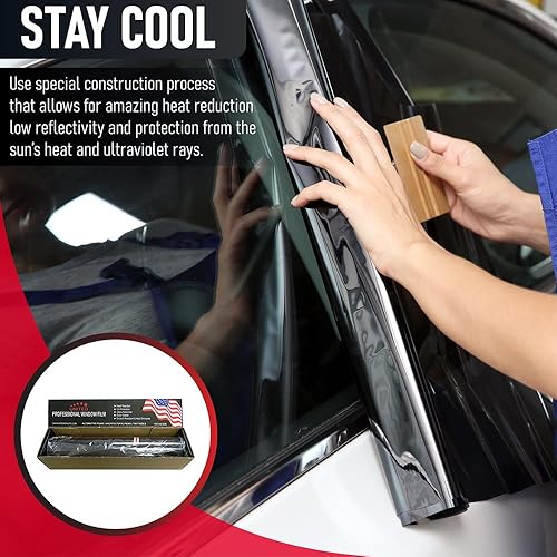 Miniatura 7 de Película de nano carbono para ventana de automóvil de 40 pulgadas x 100 pies, 2 capas con 50% VLT  Tinte de ventana de privacidad de poliéster