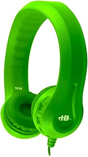 HamiltonBuhl Flex‑Phones Kids Foam Headphones – Durable EVA Foam, Volume‑Limited 85 dB, Chew‑Resistant Dura‑Cord, Safe BPA‑Free Design for Classroom Use – Green