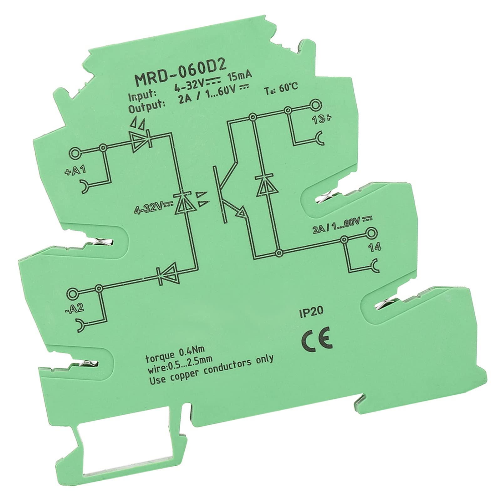 Moduł przekaźnika, MRD-060D2 ultracienki 6,2 mm moduł przekaźnika półprzewodnikowego wejście 4-32 V DC NIE