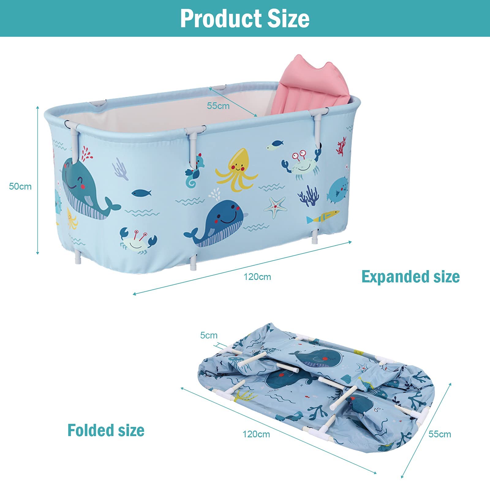 DynaLiving Bathtub Soaking Baths Double Bathtub Spa Bath Tub Non