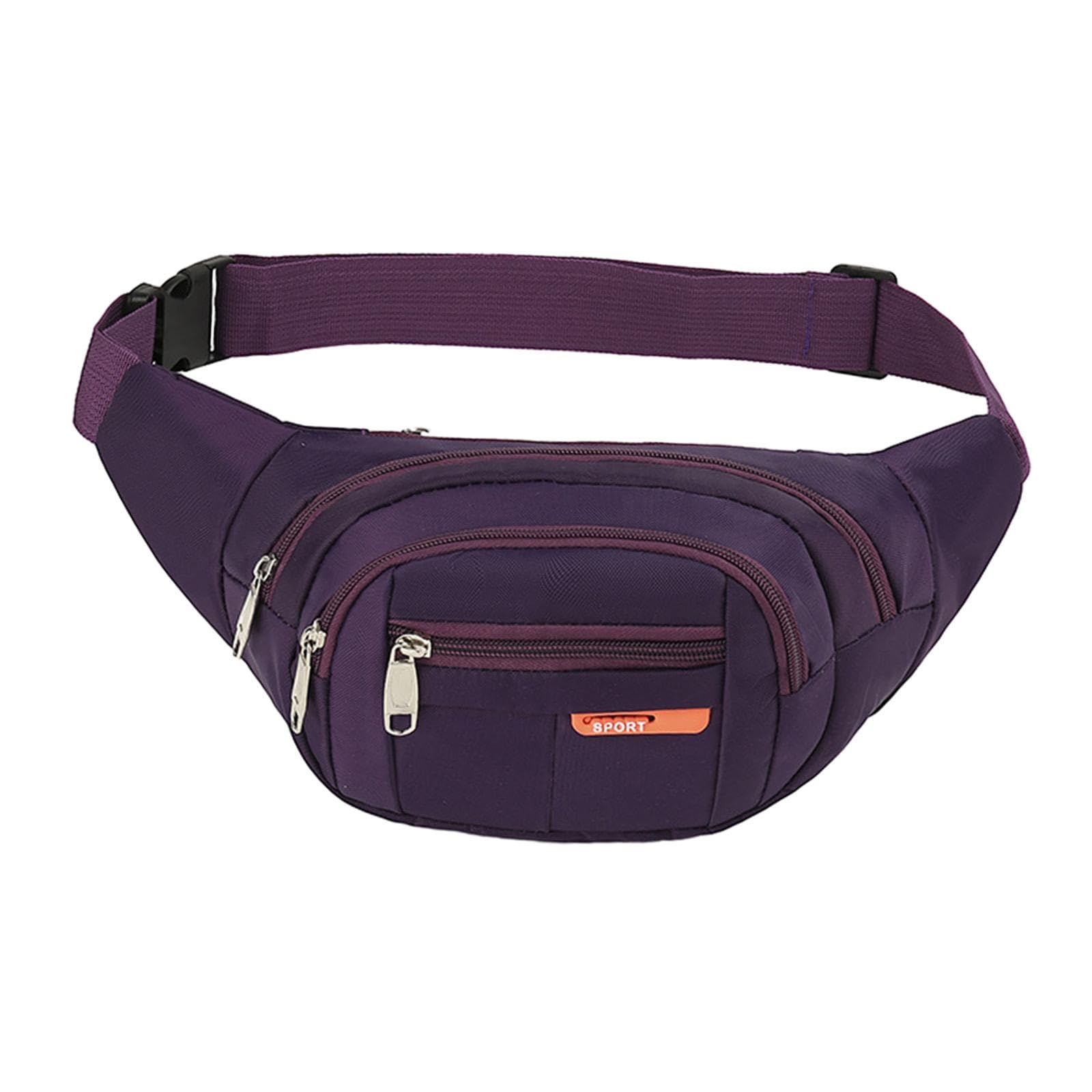 merishopp Running Waist Pack Portable Chest Bag for Women Men Casual Hiking Fanny Pack Purple-picture-30