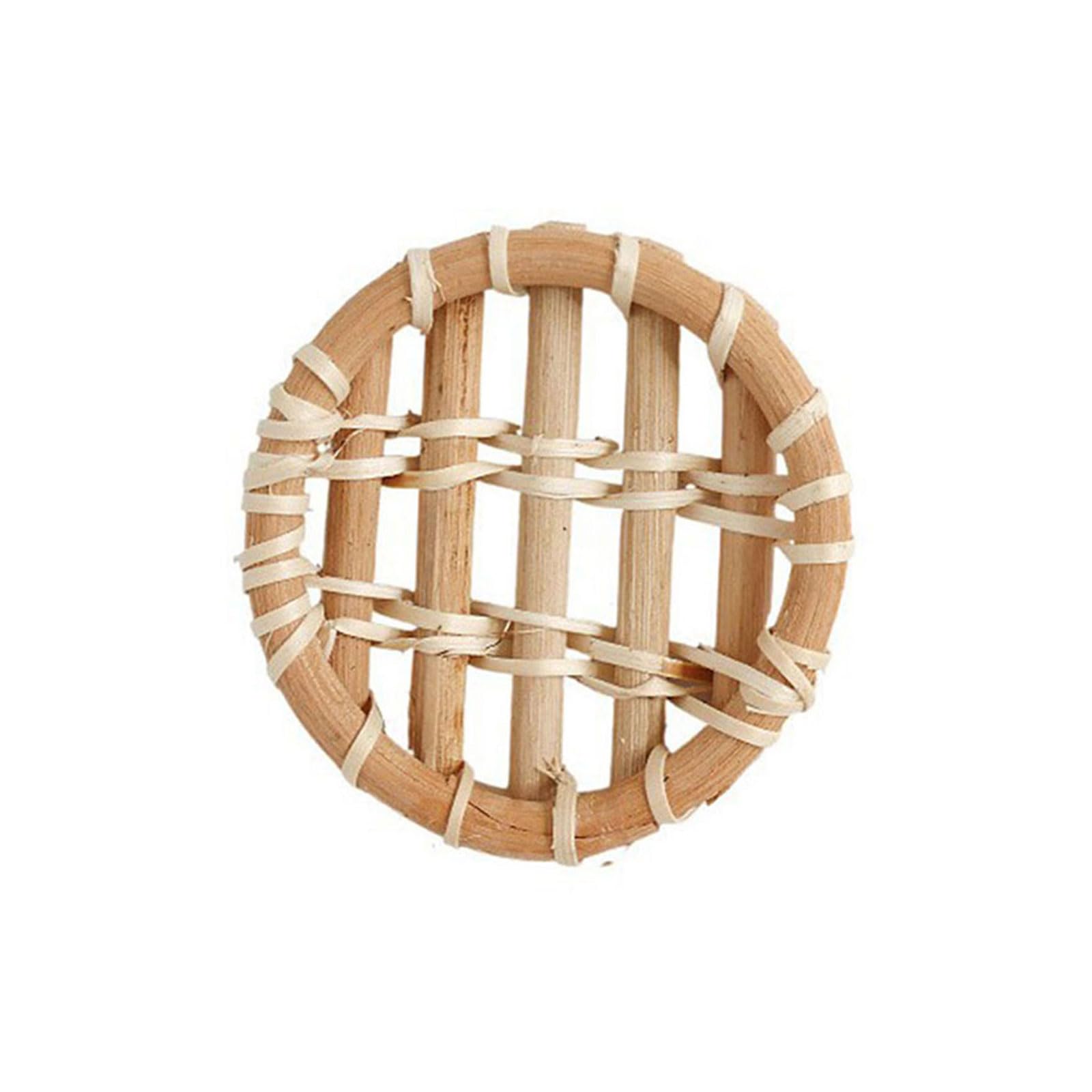 Xinsheinelry Artistic Woven Tea Coasters Pad Weaving Dining Table Insulating Mat Round Placemat for Desktop Luxury Thickened Rattan Coasters