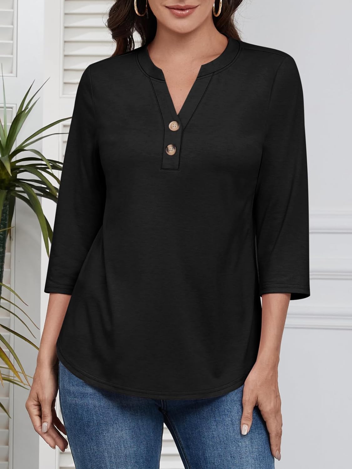 ATHMILE Long Sleeve Shirts for Women 2026 Fall Outfits Henley Dressy Casual Tops Trendy Blouses Cute T-Shirts Fashion Clothes - Image 3