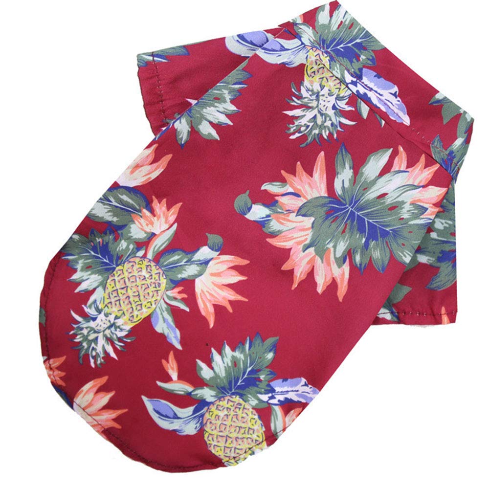 Pet Clothes, Hawaiian Beach Printed Shirt Soft Dogs Spring Summer Vacation Outfits Vest Pet Clothing for Cats Puppy Small Medium Large Dogs (Red, XX-Large)