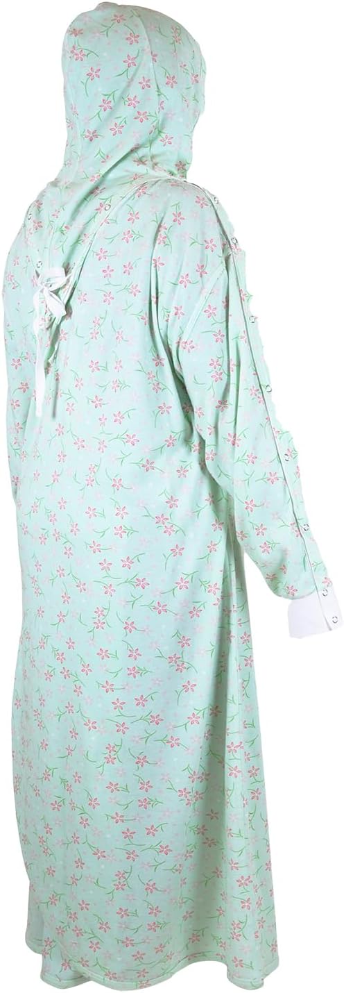 Premium Modesty Hospital Gown for Women with Hijab – Patient Gown with Long Sleeves and Snap Buttons, Standard Size, Soft and Comfortable Fabric, Washable and Reusable, Pack of 1