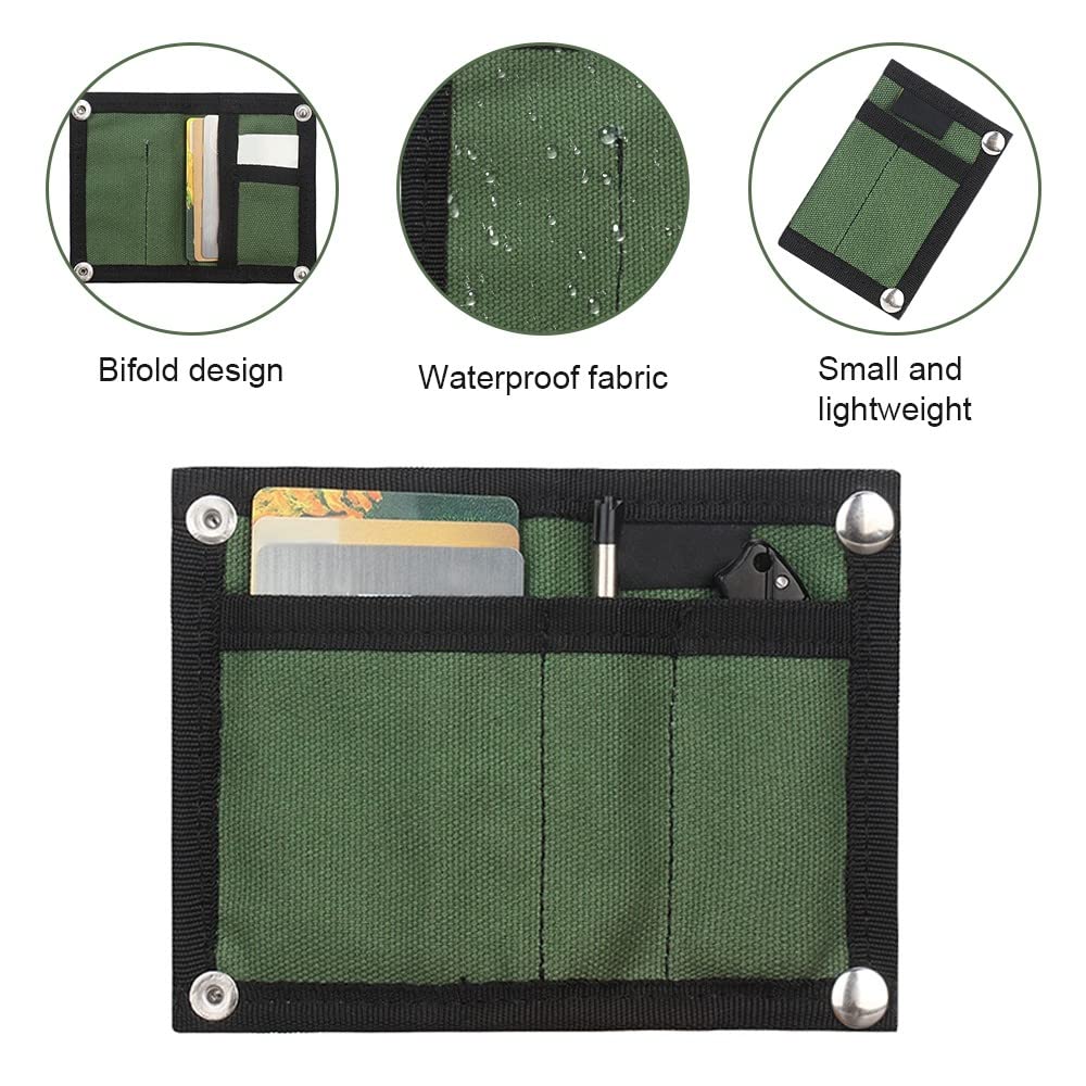 EDC Tool Storage Bag, Waterproof Canvas EDC Organizer Portable Compact Tool Pouch for Notebook Pen Card, Green - Image 2