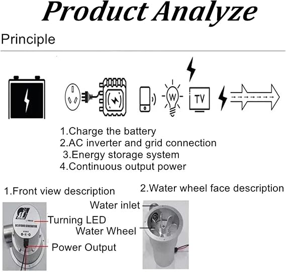 100W 12V Portable Micro Hydro Generator - For Home/Camping/Off-Grid Power