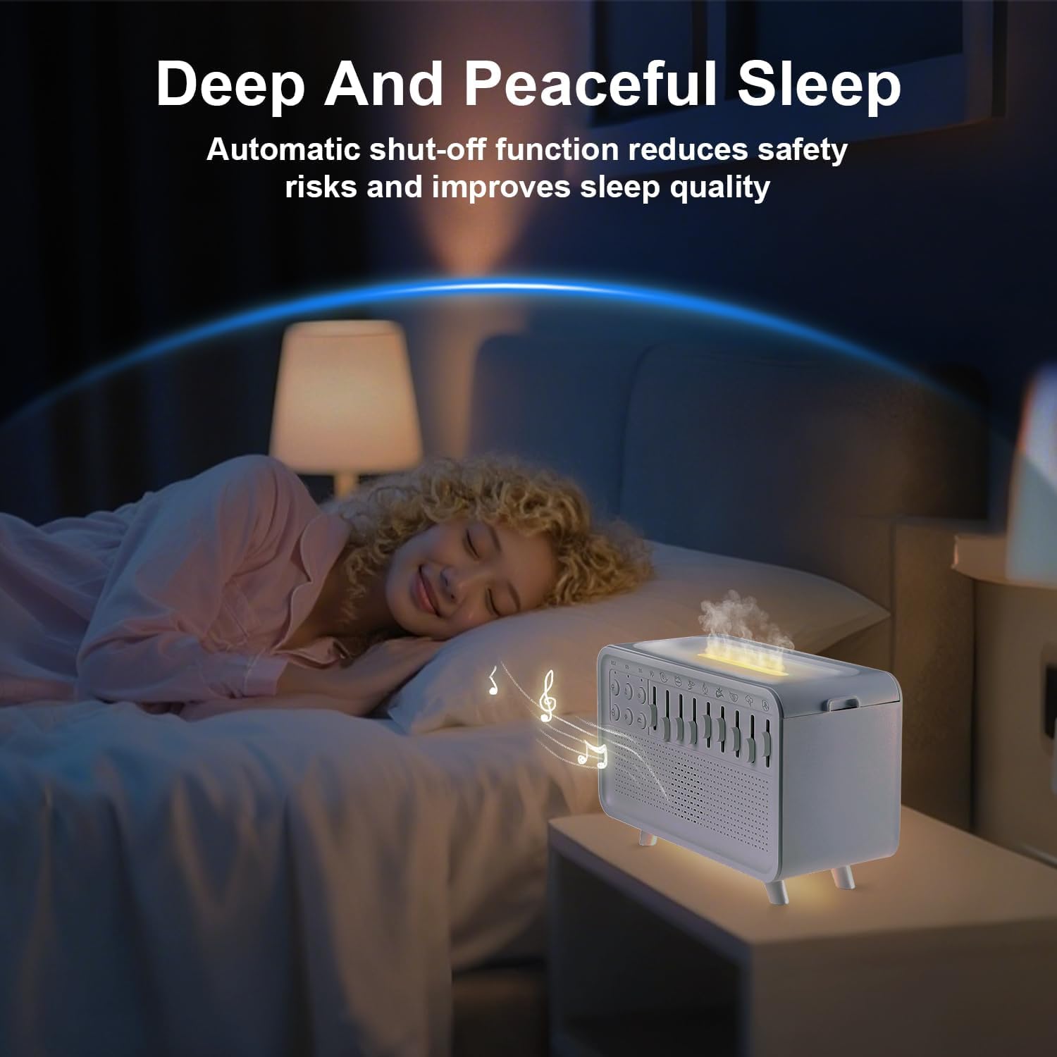 Starnearby Machine à Bruit Blanc, Haut-parleur Bluetooth à LED, Diffuseur d'huiles Essentielles Bruit Blanc, Veilleuse avec Minuterie e Exercices de Respiration pour Adultes et Bébés
