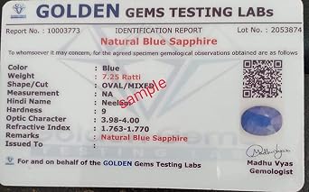 Natural Blue Sapphire Neelam Gemstone Silver Ring 5.25 Ratti A+ Certified Unheated Oval Solitaire Ring For Women Men