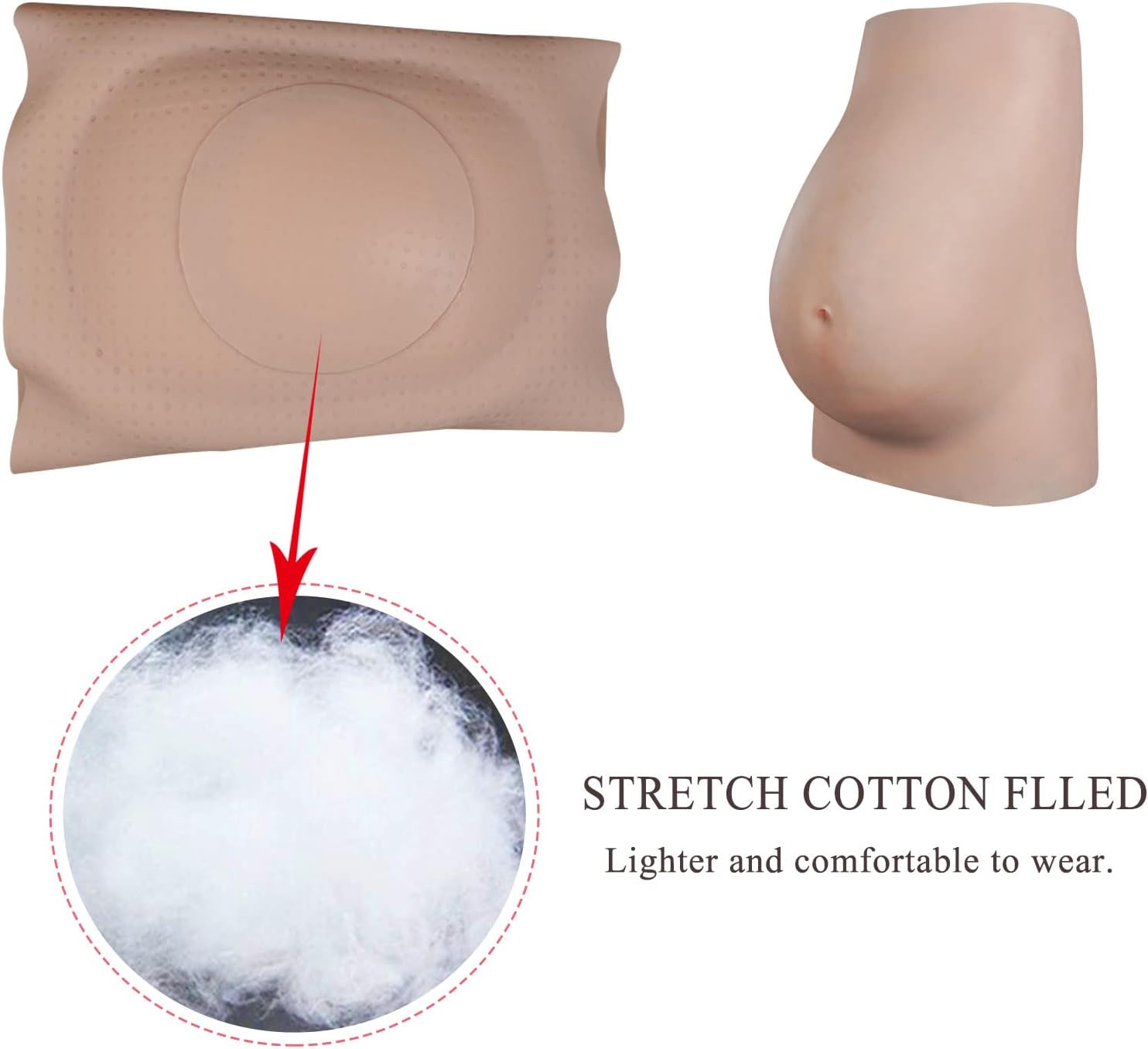Silicone Pregnant Belly Fake Pregnancy Belly Realistic Artificial Tummy Belly for Actor Performance Maternity (Brown June)