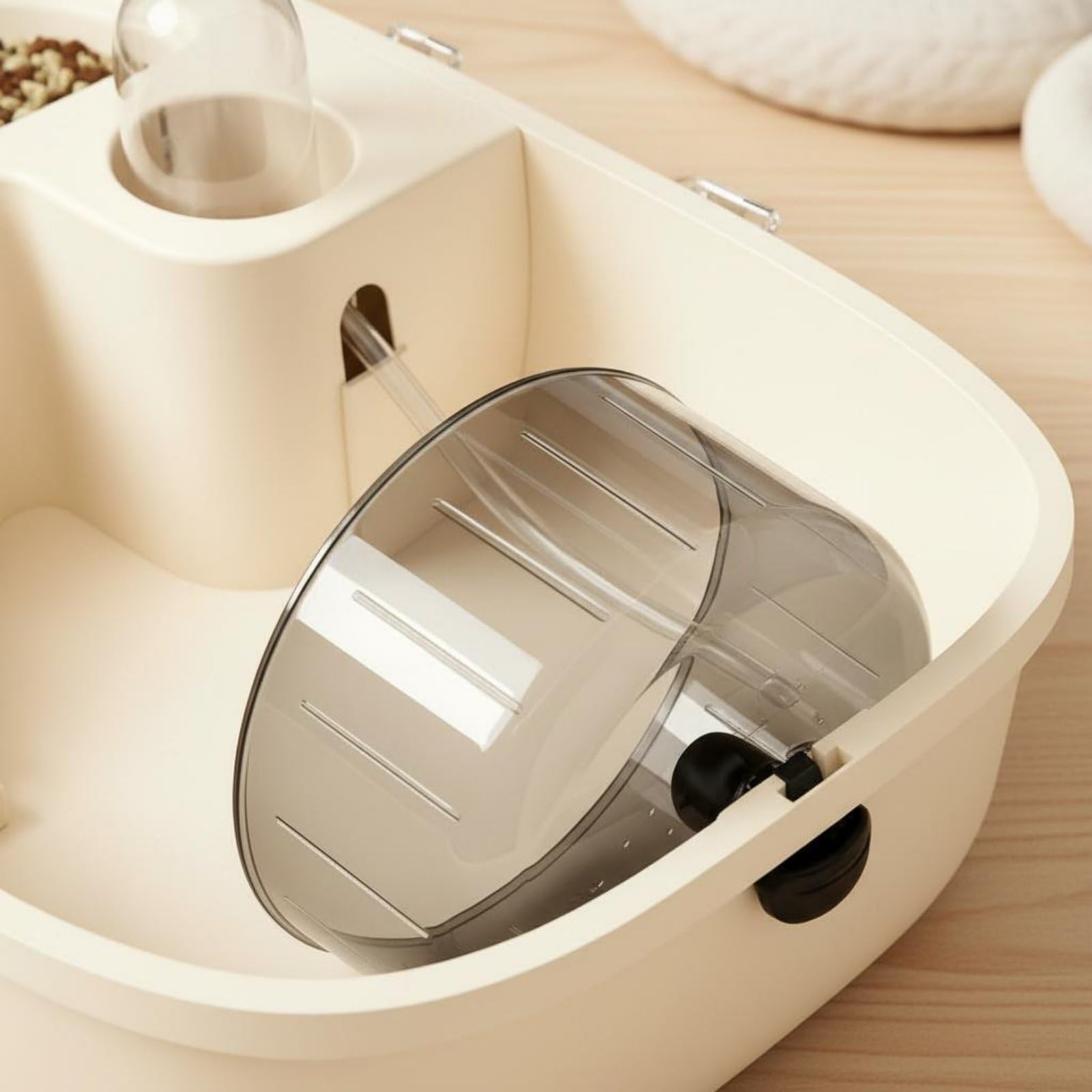 Cage pour Hamster Habitat Complet Transparent Panoramique Ventilé avec Bol Alimentaire Roue d'exercice et Bouteille d'eau Intégré Adapté aux Soins Quotidiens et Déplacements, Color to 3
