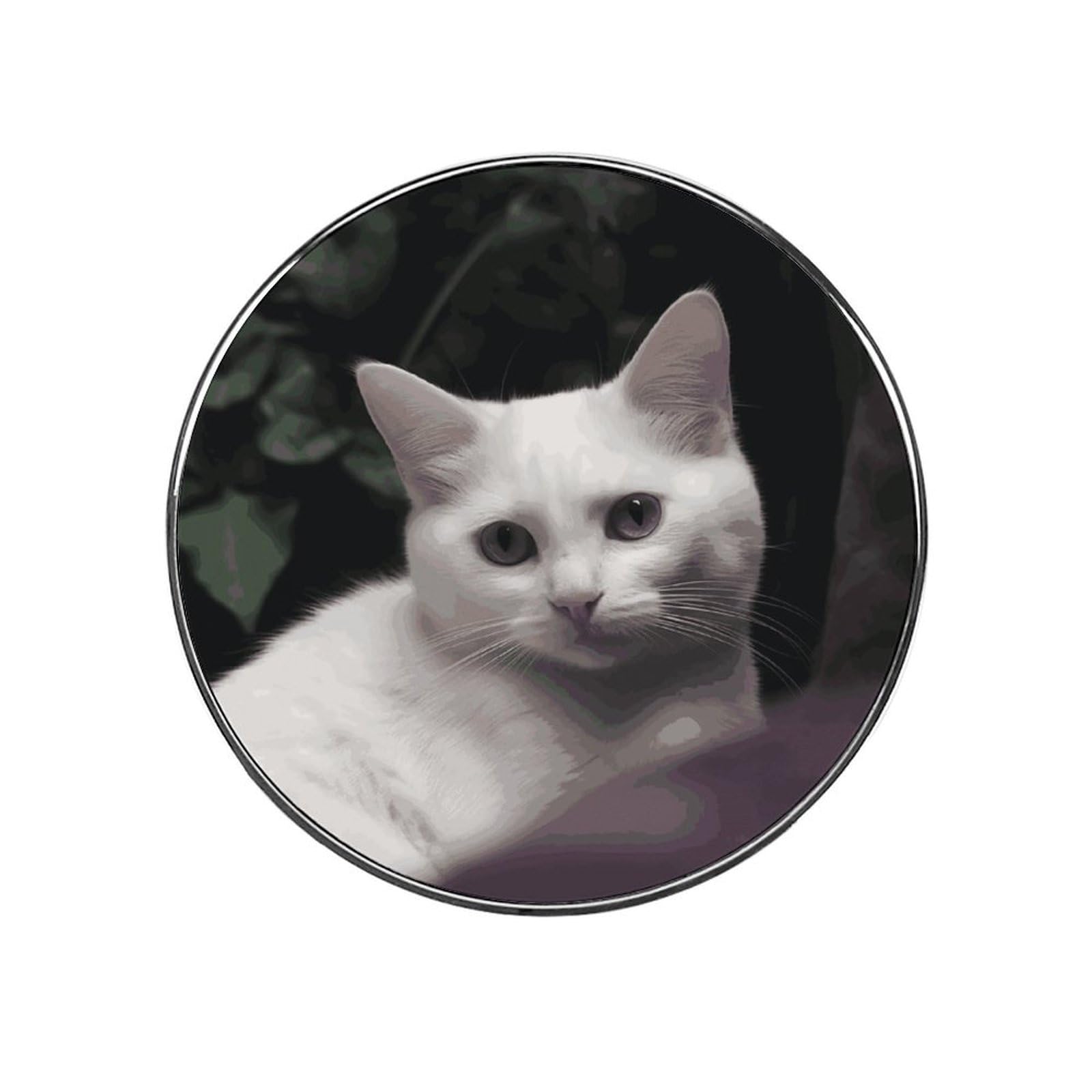 White Cat Fridge Magnet Magnetic Refrigerator Magnets Mini Round Kitchen Fridges Magnets for Kitchen Office Whiteboard Cabinet and Dishwasher