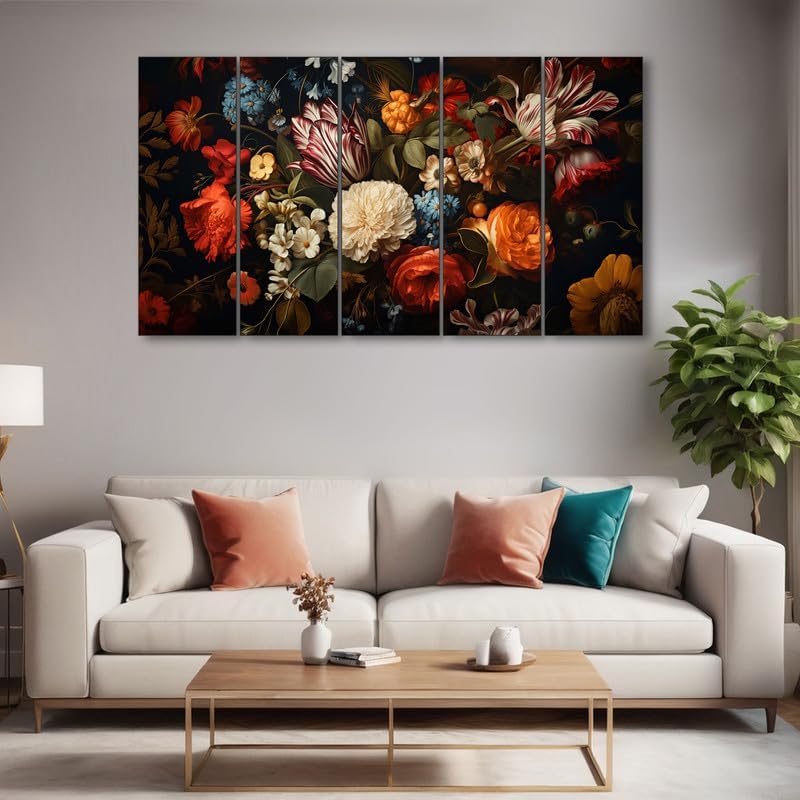 The Castle Decor flower painting with frame Big Size 36x60 Wall art for living room,Bedroom,Drawing room,Hotels-Wooden Framed-727