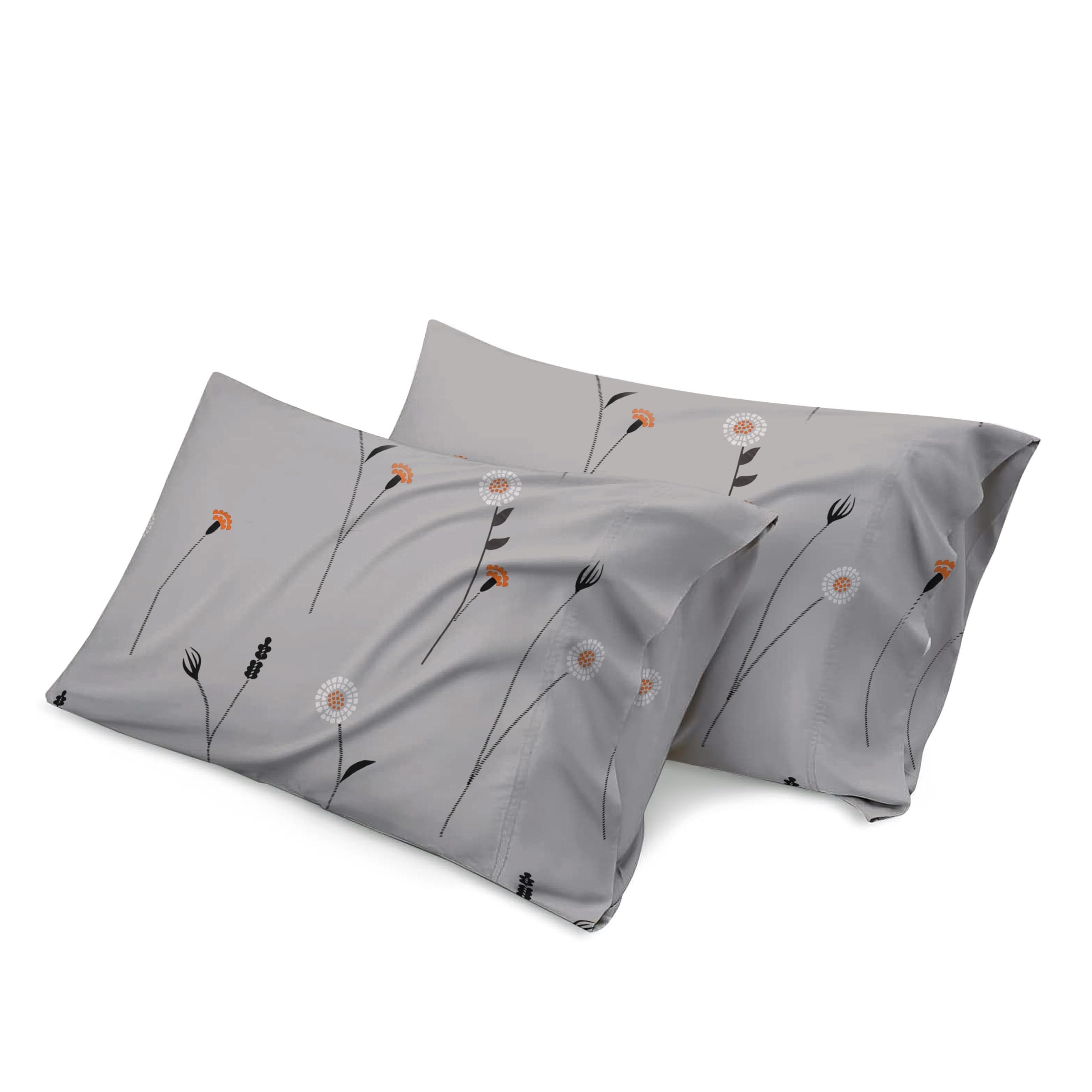 Egyptian Cotton Pillow Covers 2 Pack 400TC Floral Printed Ultra Soft