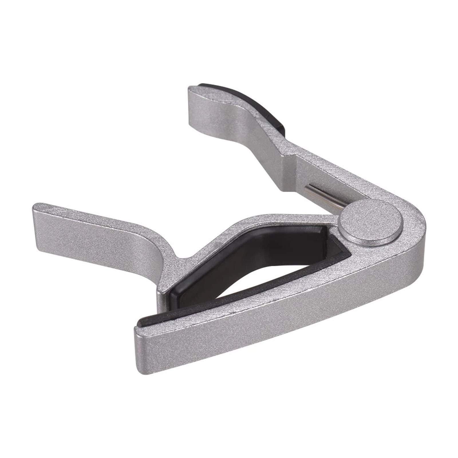 BAtlam Capotasto per Chitarra Acustica Lega di Alluminio a Cambio Rapido Morsetto per Capotasto per Chitarra con Una Mano (Color : Silver, Size : One Size) (Silver One Size)