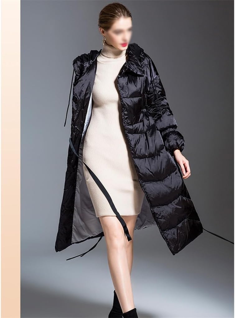 Thickened Down Jacket Women's Mid-length Glossy Loose White Duck