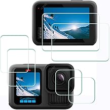 Screen Protector for GoPro Hero 13 Hero13 Black LCD + lens + Small Display [6 Pcs] 9H Hardness Tempered Glass,Anti-Scrach Anti-Bubble