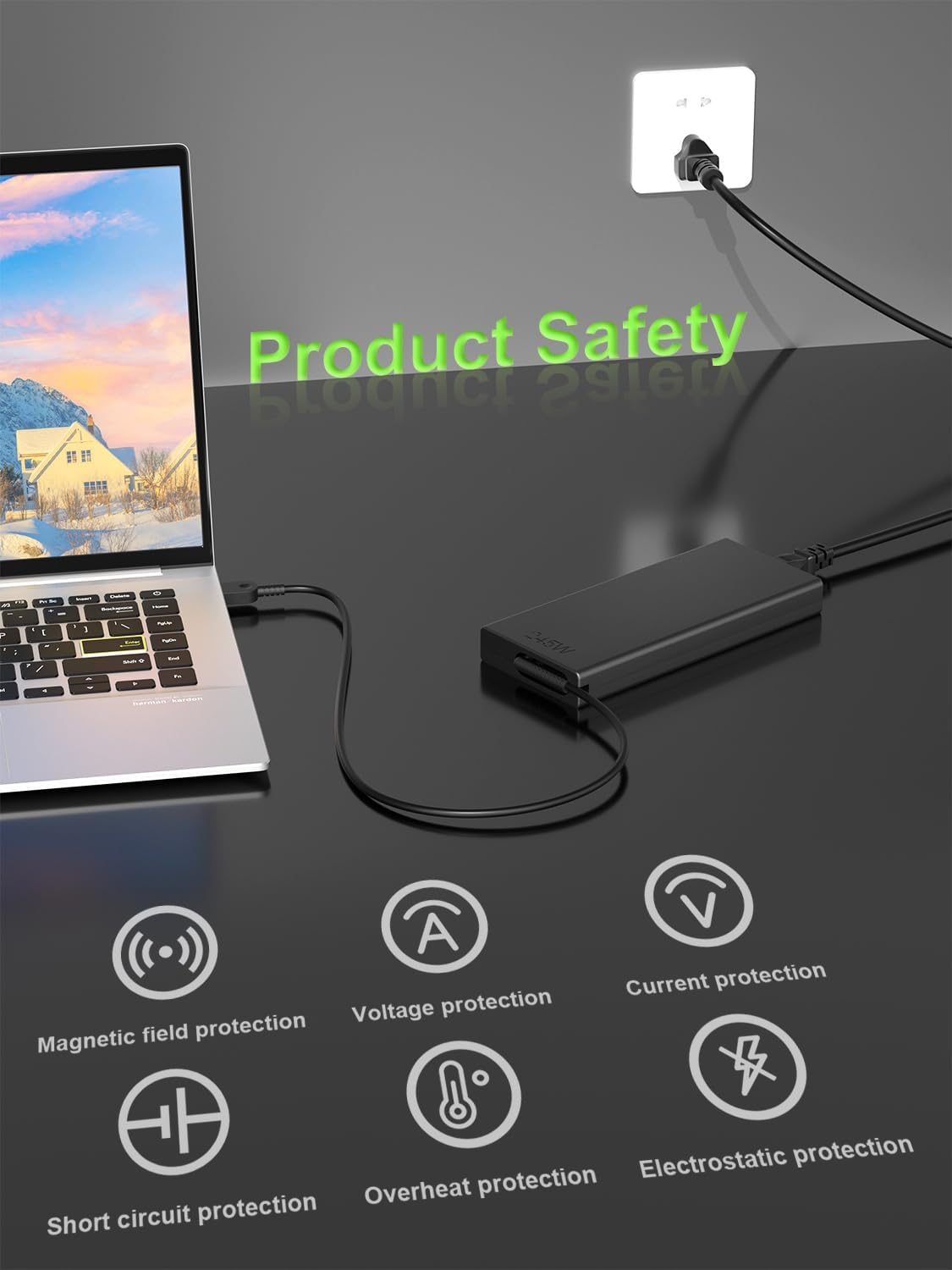 245W Laptop Charger Slim Tip Compatible with Lenovo Legion 5 7 5i 7i 5a 7a Legion Pro 5 (15" 16") 16AGP11 16AFR10 15IAX11 15AGP11 15AHP11 Gaming Laptop Power Supply Adapter