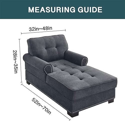 Miniatura 2 de FantasDecor Funda de Terciopelo para Chaise Lounge Elástica para Silla de Dos Brazos para Sala de Estar, Dormitorio, Tela de Felpa Suave, Lavable a