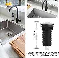 Vista 10 de 2.5" Long Single Outlet On/Off (Black) Air Switch Garbage Disposal Push Button with Cord, Kitchen Sink Top Switch, Garbage Disposal Kit for Waste