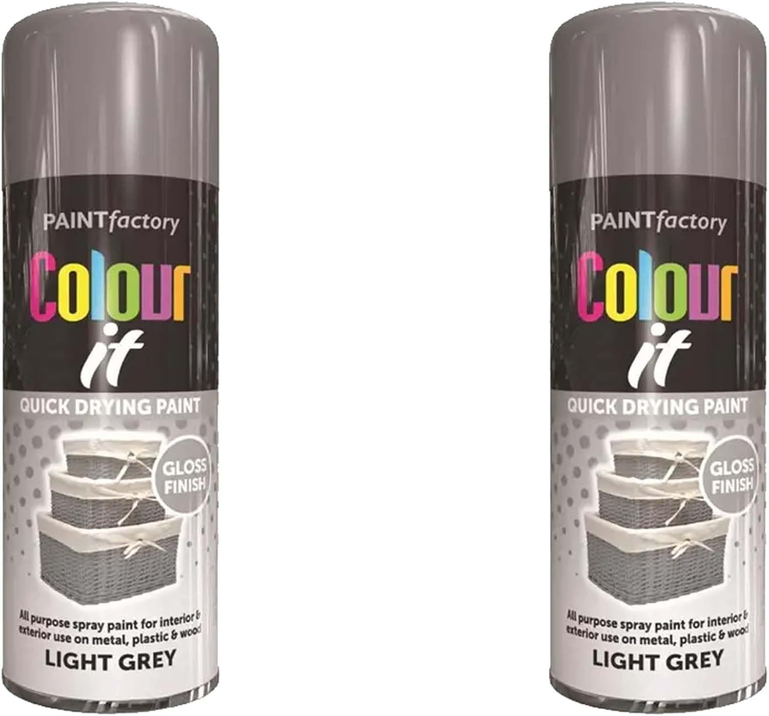 HOCHSTE Colour It Light Grey Quick Drying Paint, Multi-Surface, Gloss Finish, Smooth Coverage, Durable, Rust-Resistant, Long-Lasting, Ideal for Doors, Gates, Railings & Furniture, 400ml (Pack of 2) — image 1