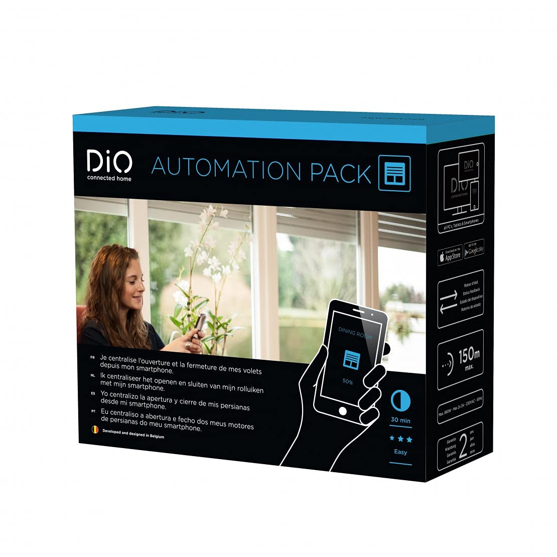 DiO Connected Home Pack Volets roulants connectés (HomeBox + 2 modules Volets)