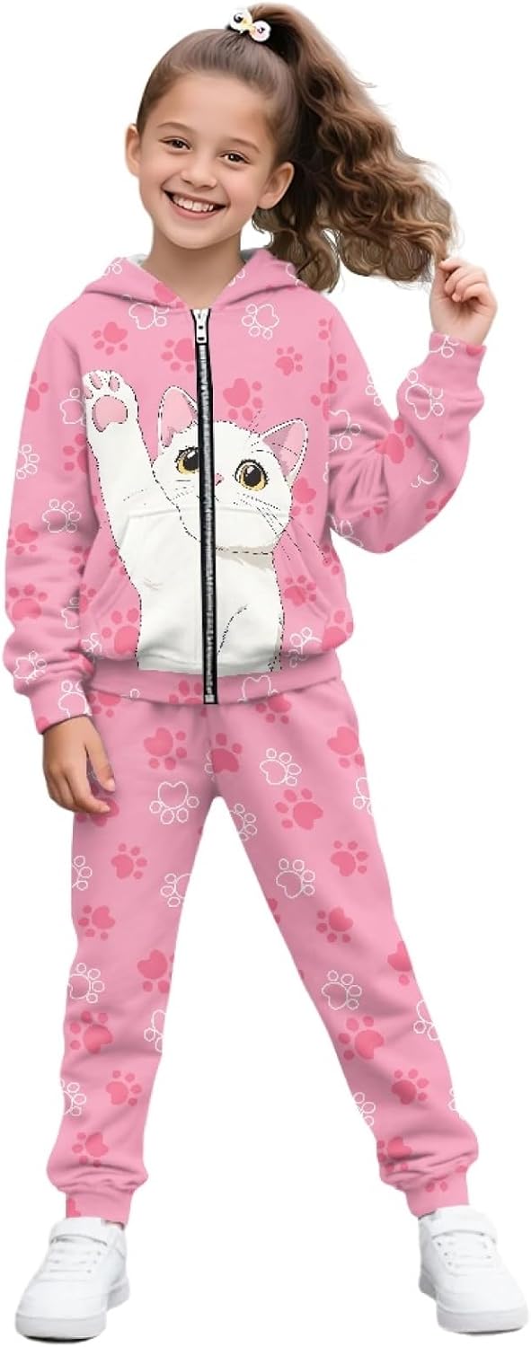 HUIACONG Girls Sweatsuits Kids Long Sleeve Sweat Set for Children Boys Tracksuits