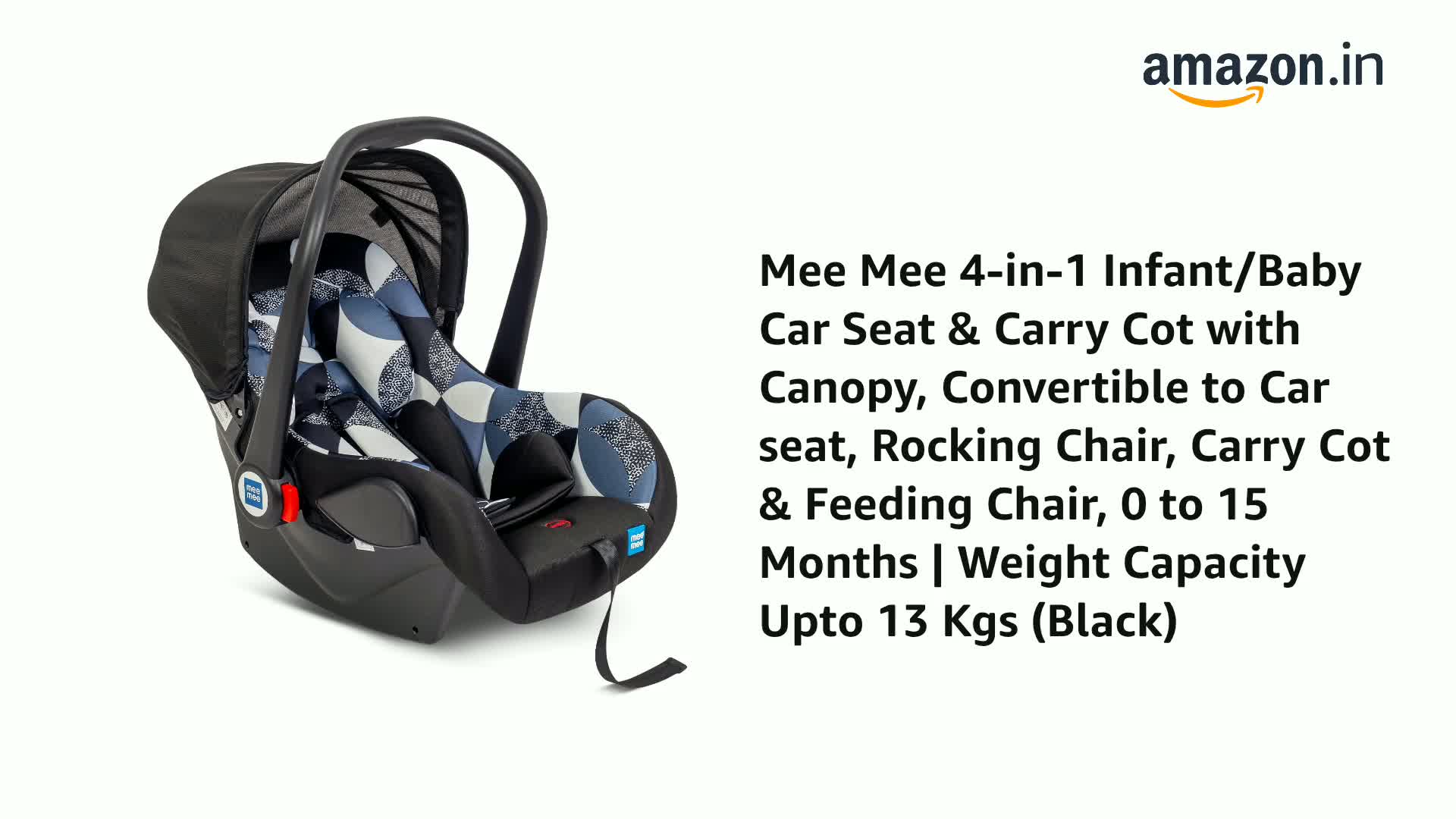 Buy Mee Mee Little Explorer 4-in-1 Baby Car Seat & Carry Cot with