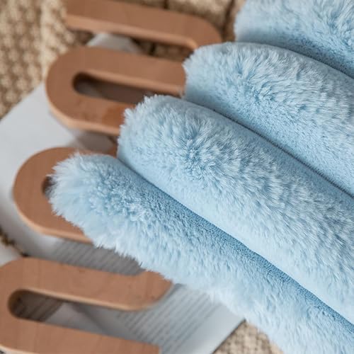 Miniatura 63 de Juego de 2 fundas de almohada de felpa de piel sintética de 18 x 18 pulgadas, fundas de almohada decorativas de lujo, a rayas, suaves y acogedoras