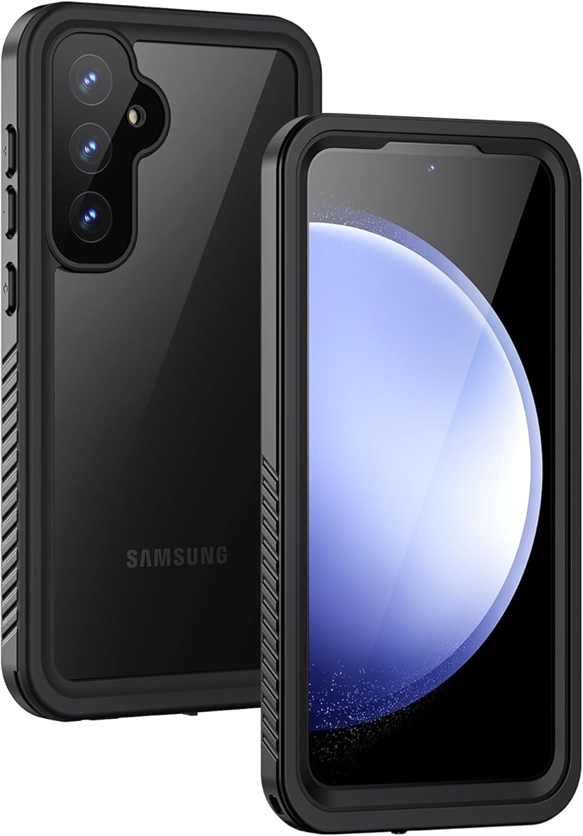Lanhiem for Samsung Galaxy S23 FE Case, IP68 Waterproof Dustproof with Built-in Screen Protector, Heavy Duty Full Body Protective Phone Case for Galaxy S23 FE 5G, Black