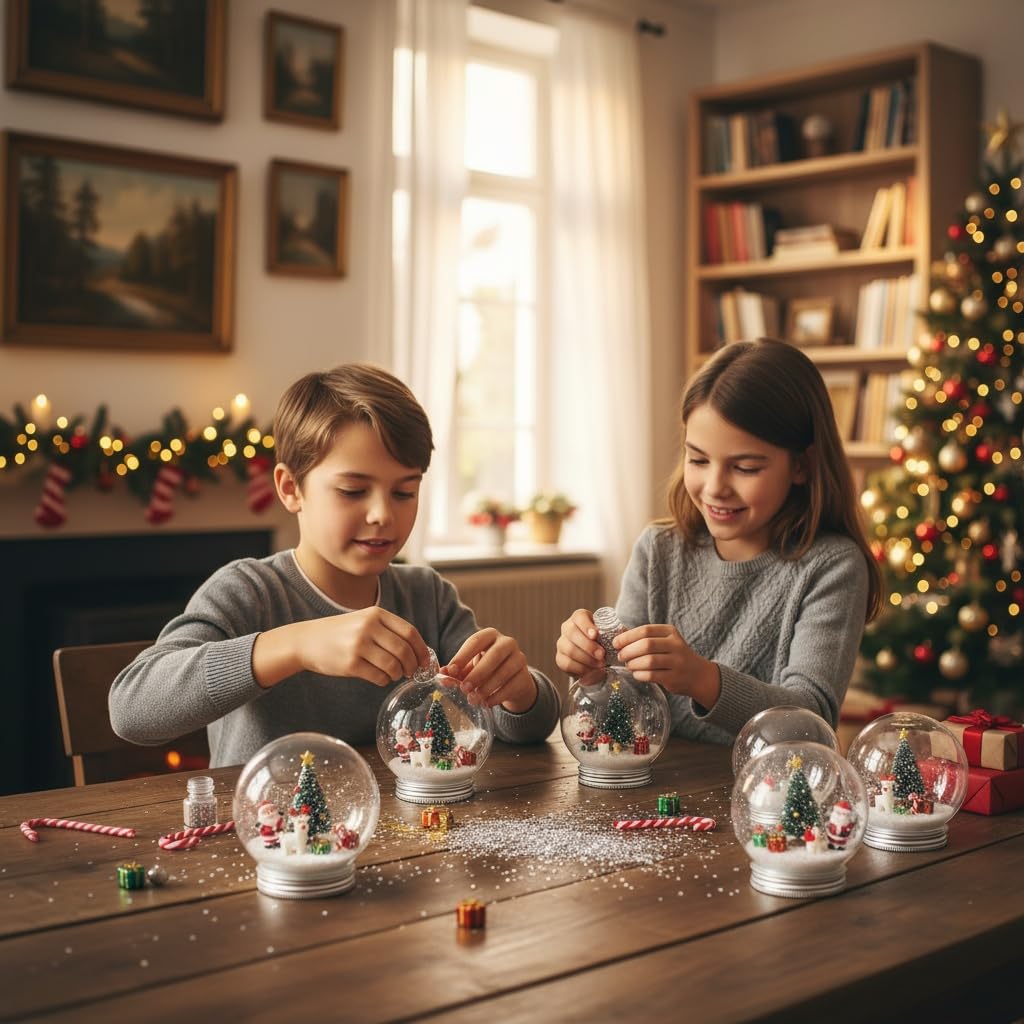 JOINPAYA 9-teiliges Schneekugel-partyzubehör: DIY Transparente Kunststoff Schneekugel Mit Drehver FüR Partydekoration Und Bastelsets Zur Lagerung Von SüßIgkeiten Und Geschenkideen