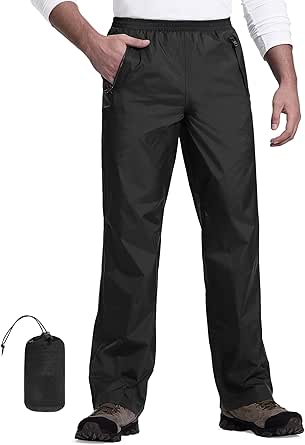 33,000ft Packable Waterproof Rain Pants for Men - Lightweight, Windproof, and Breathable Outdoor Pants