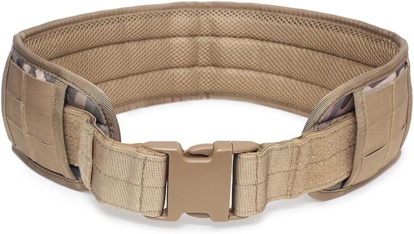 Tactical MOLLE Battle Belt Quick Release Heavy Duty Utility Belt for Outdoor and Hunting