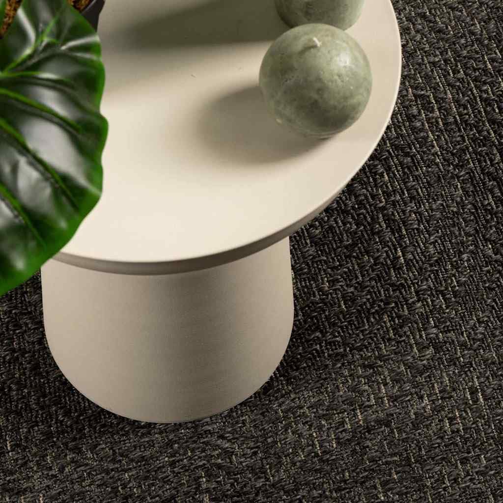 Tapis ZIZUR - 160 x 230 cm - Anthracite - Tapis d'extérieur robuste aspect jute pour terrasse, balcon et salon - Revêtement de sol facile d'entretien en polypropylène