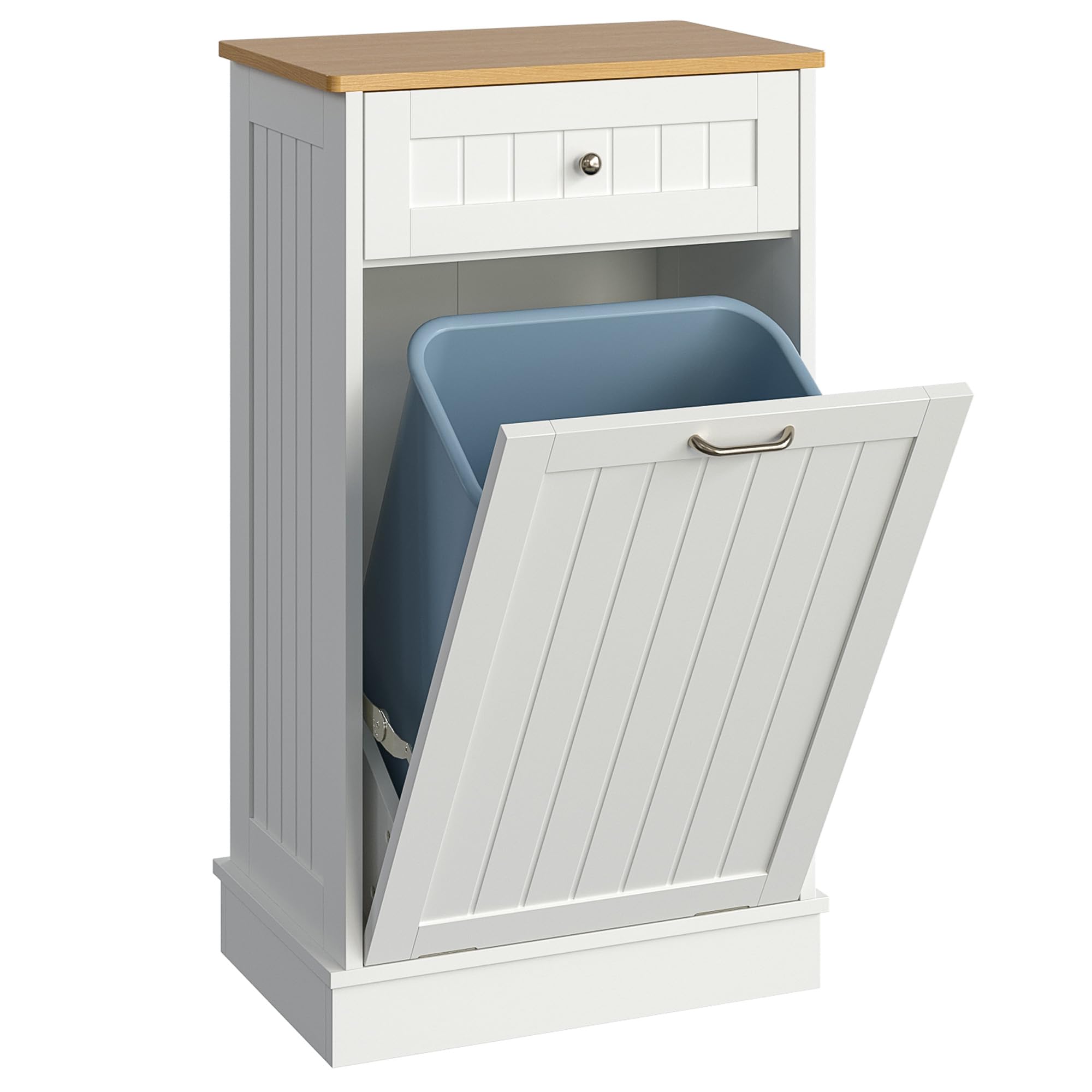 LOUVIXA Tilt Out Trash Bin Cabinet Dog Proof Trash Can Holder
