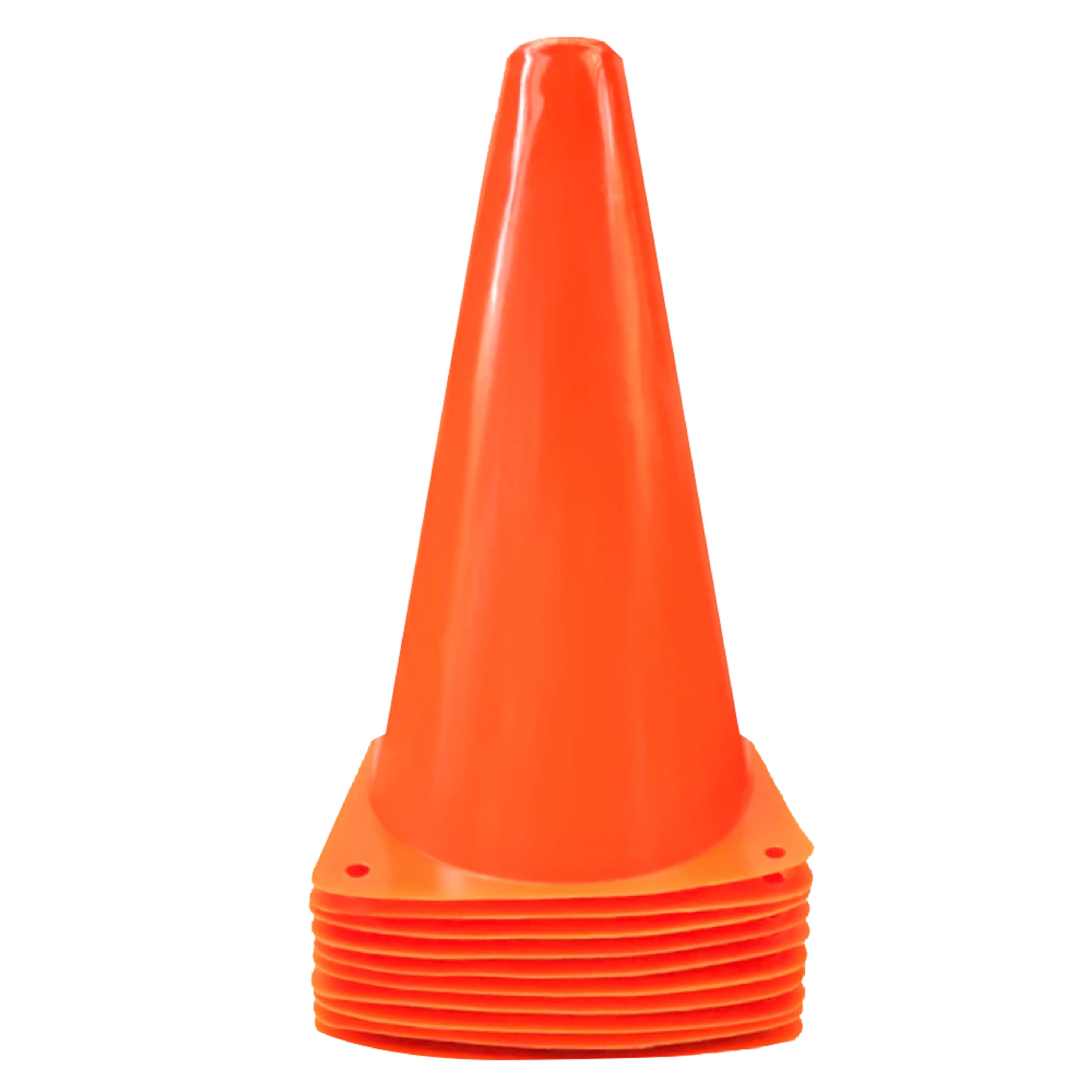 WOWGEEK 9 inch Plastic Sport Training Traffic Cone Traffic Safety Cones Sign Sport Soccer Football Training Cone Small 9 (Set of 10) Sports Outdoor Indoor Marker Activity Agility (Orange)