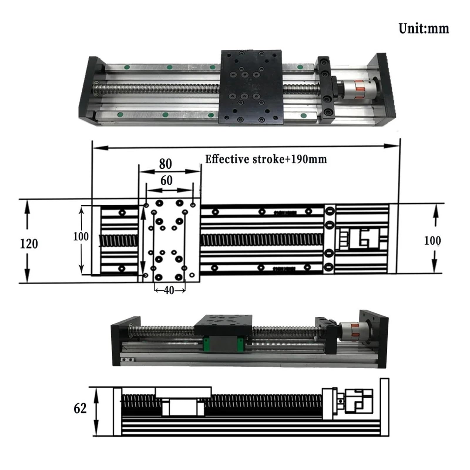 Snapklik.com : Linear Motion Ball Screw Machine Parts Double Linear ...