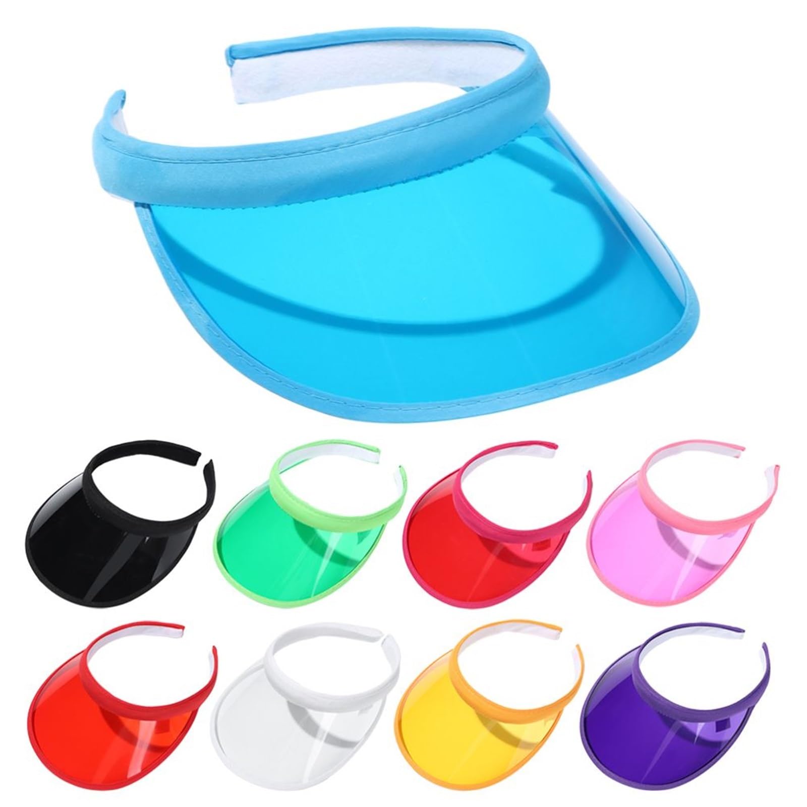 MRKU Chapeau de Soleil d'été en PVC, visière de Voyage et de Sport, Casquette de Plage