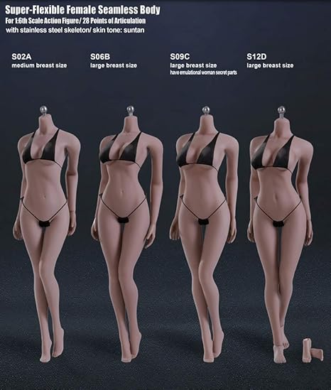 Amazon Co Jp スーパー柔軟な女性図人形のシームレスなボディとステンレス鋼製のスケルトンの中間バストサイズ1 6 12インチ S02a S06b S09c S12d S12d スポーツ アウトドア