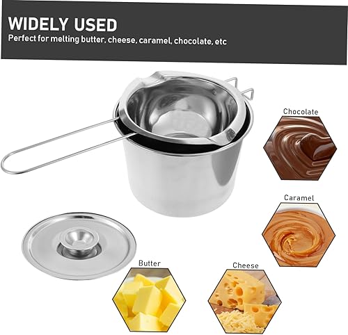 Miniatura 4 de Cabilock Juego de utensilios de cocina de caramelo de acero inoxidable de acero inoxidable doble olla con asa para derretir chocolate, mantequilla,