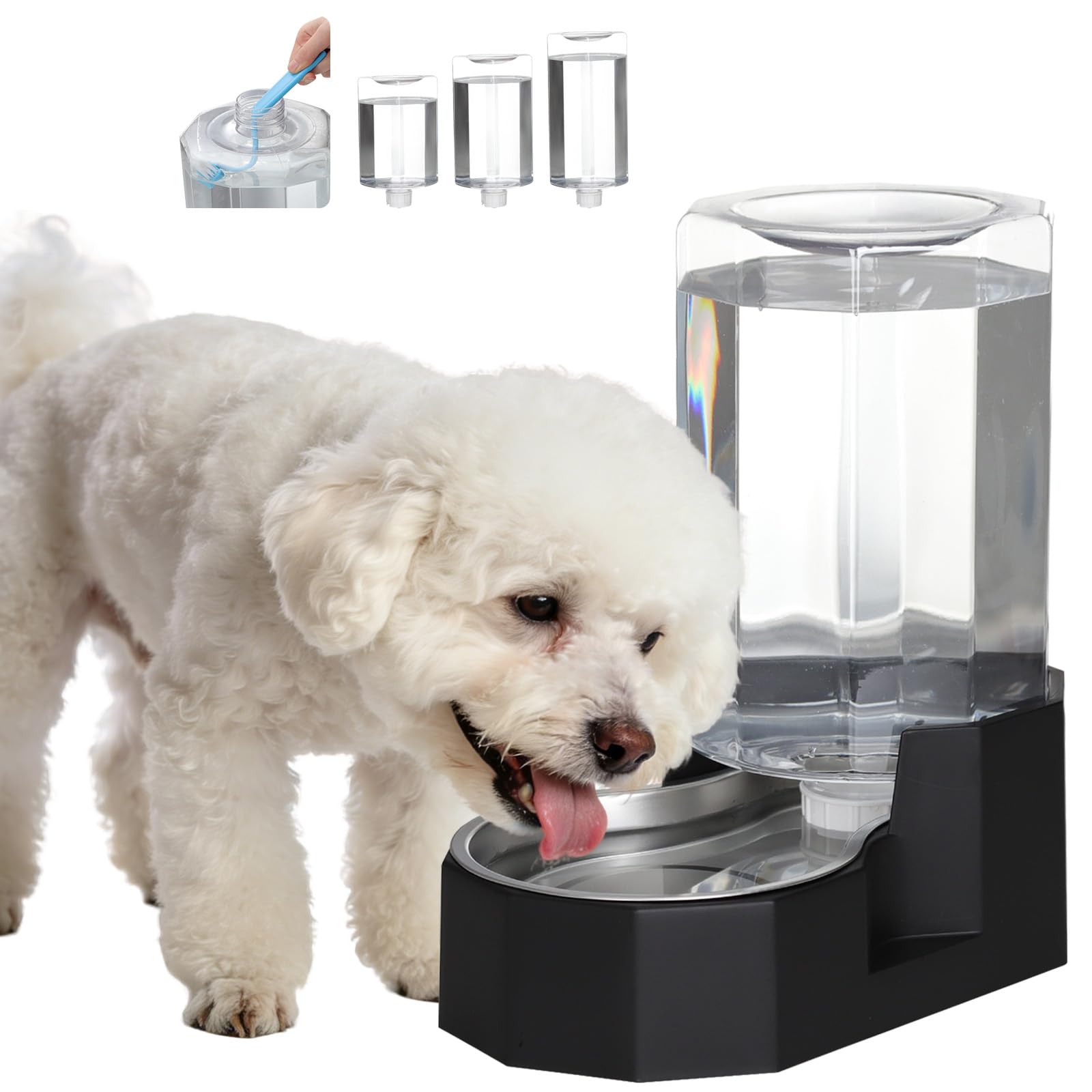 Sfozstra Large Dog Water Dispenser: 7L Automatic Gravity Water Feeder - Less Refills All-Day Water - No Mess Keeps Floors Dry - No Electricity - for Medium Dogs & Multi-Pet Homes - Workday/Pet Station