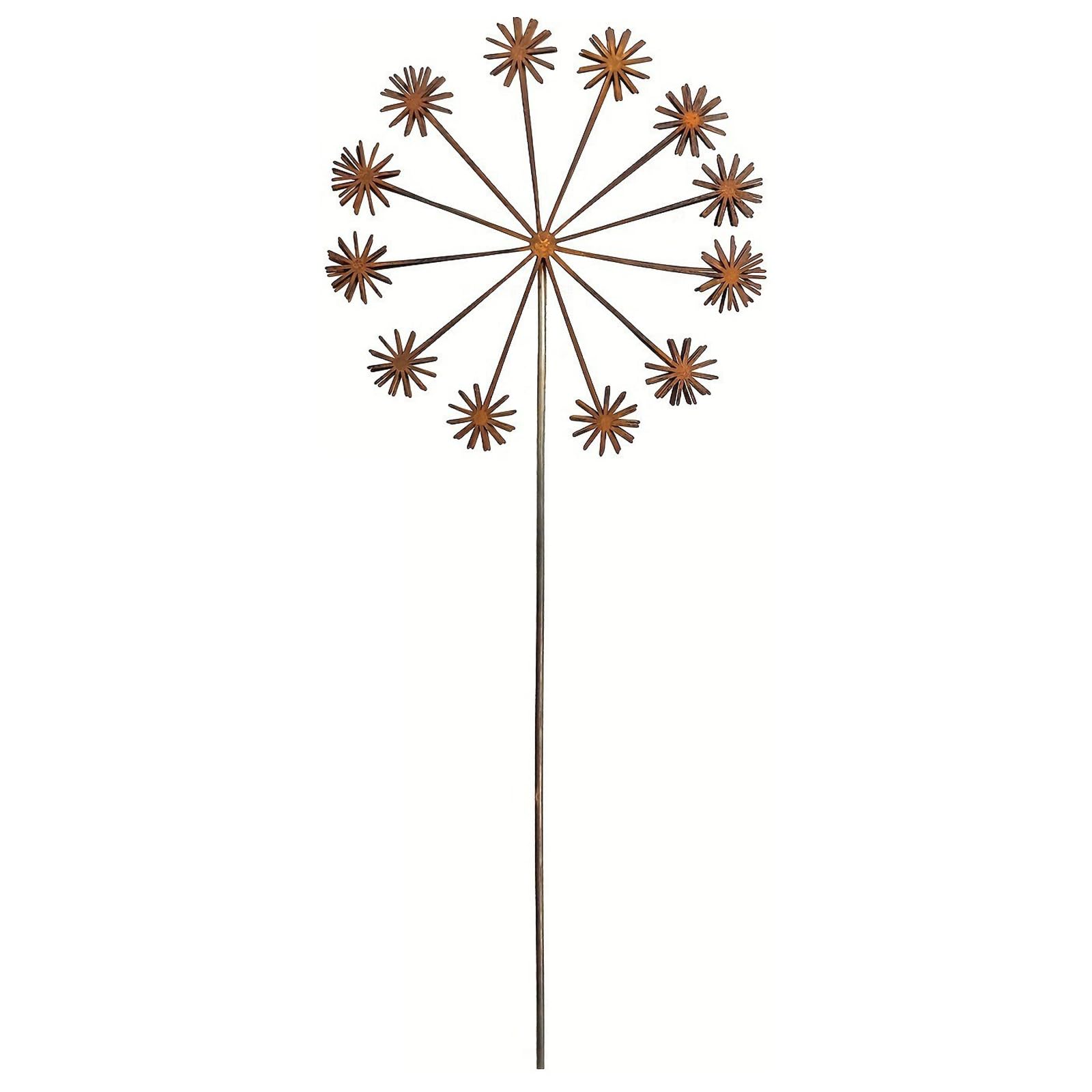 Introti 2Pcs Metal Flower Poppy Garden Stake Decoration Sturdy Rust Trellis Flower Bed Stakes Retro Weatherproof for Outdoor Courtyards Gardens Balconies Terraces (A)