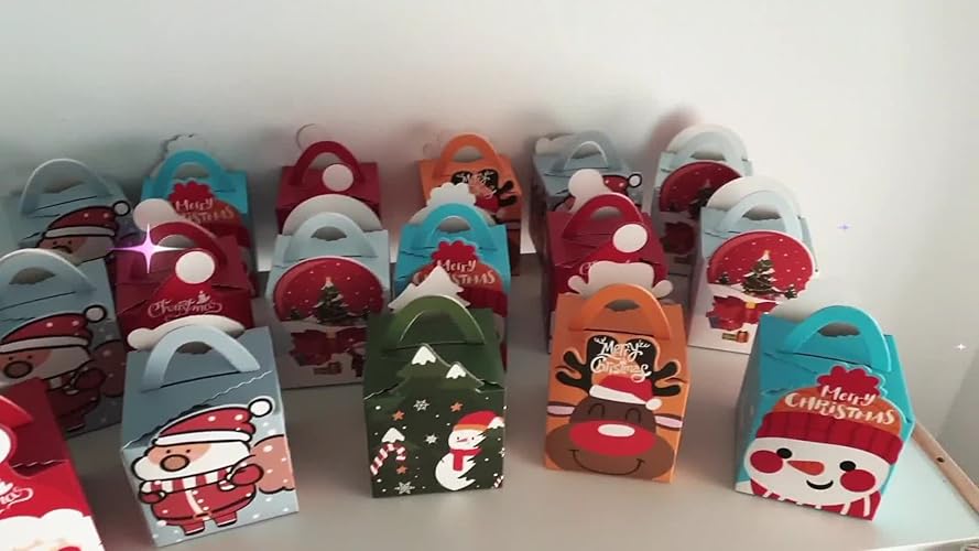 Confezione Da 24 Scatole Regalo Di Natale 3D, Scatole Di Caramelle Di Carta, Contenitori Per Biscotti, Forniture Per Feste Di Natale | Leroy Merlin