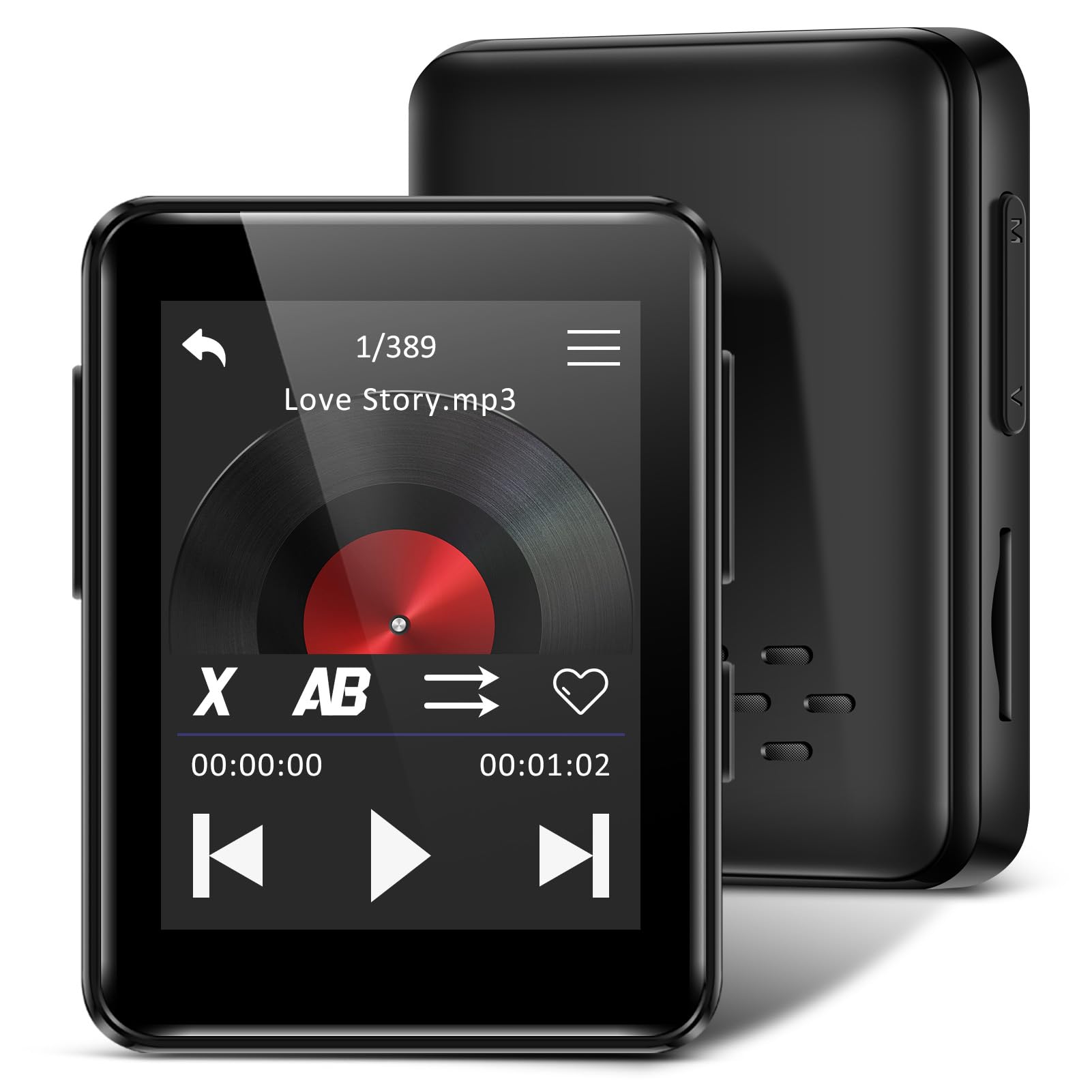 1.8 inch MP3 Player with Bluetooth, 32GB Digital Music Player for Kids, Portable Mini Bluetooth MP3 Player with Speaker Lossless Sound with FM Radio,