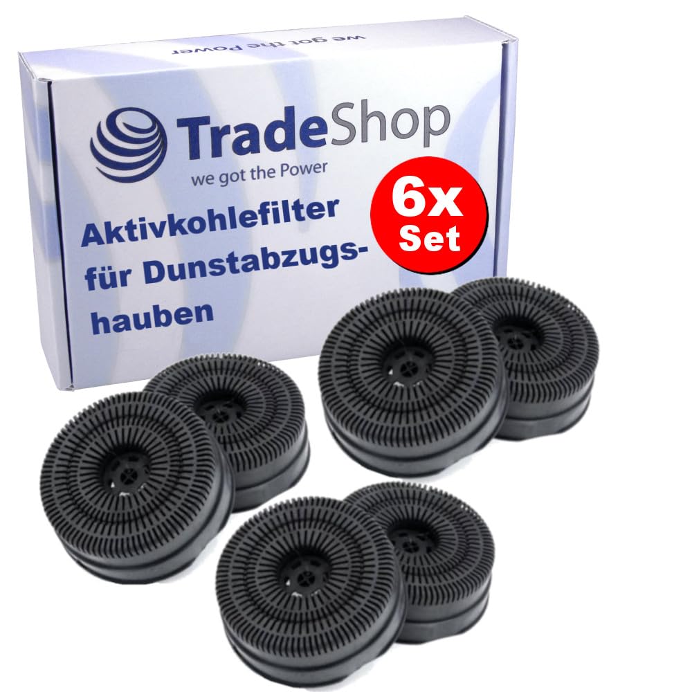 6 x Trade-Shop filtr z węglem aktywnym kompatybilny z Whirlpool 852523115120 852523115130 852523115140 858946100640 857871149001 857874949001 8578747474747476001 18002 10 cm
