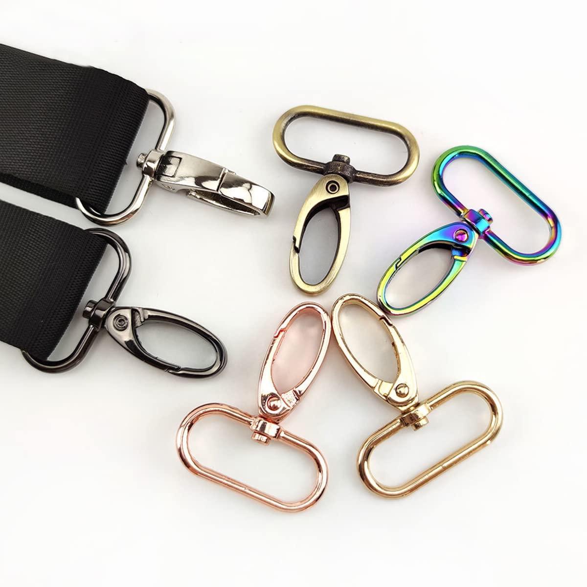 20 Pezzi Moschettoni Girevoli Con Snap - Gancio Portachiavi In Lega Di Zinco, 38mm Per Fai Da Te