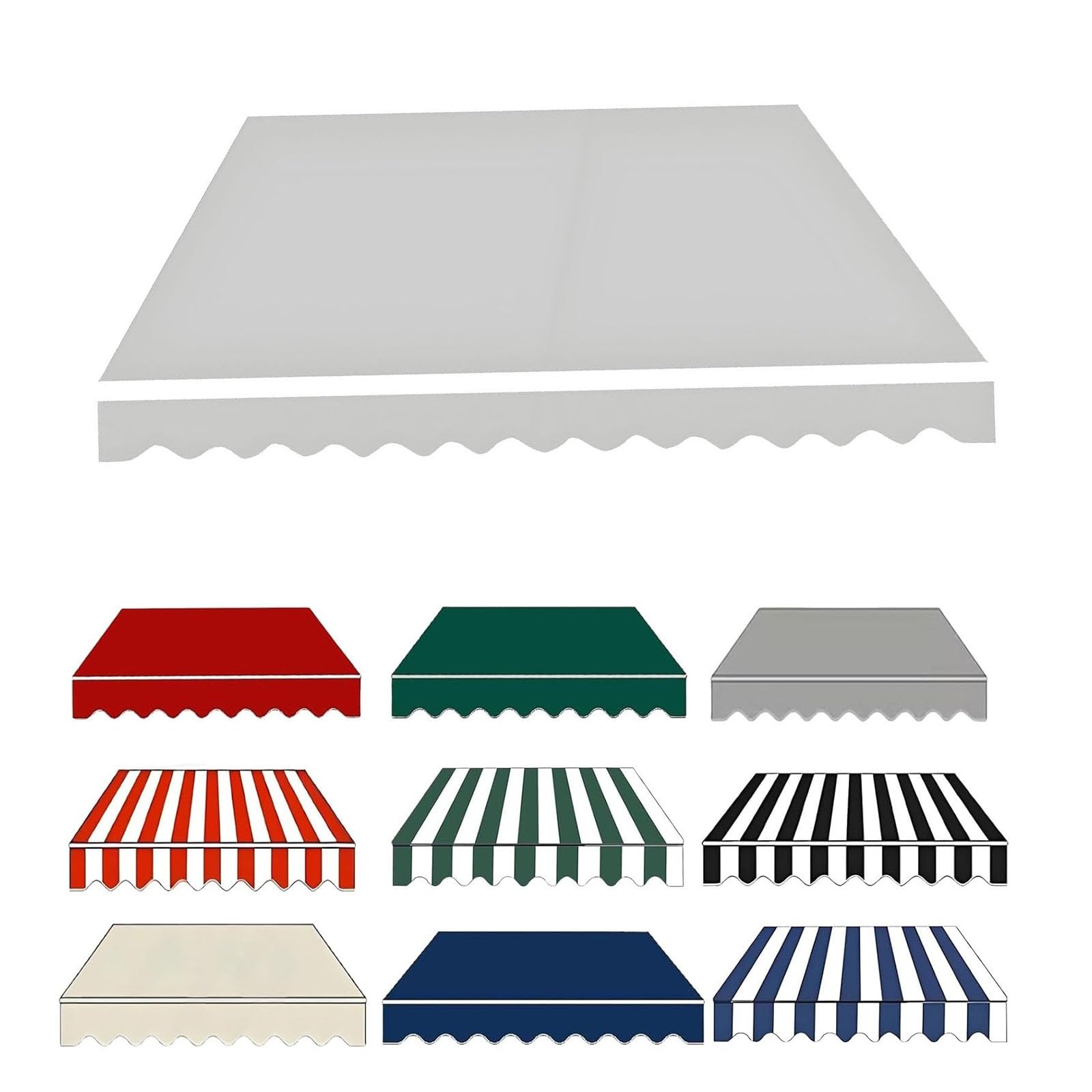 2.0m 2.5m 3.0m 3.6m 4m 5m Durabla Garden Awning Replacement Fabric Top Cover Front Valance, Window Awning Cover Waterproof, Awning Fabric Replacement(Light Gray,360x300cm)