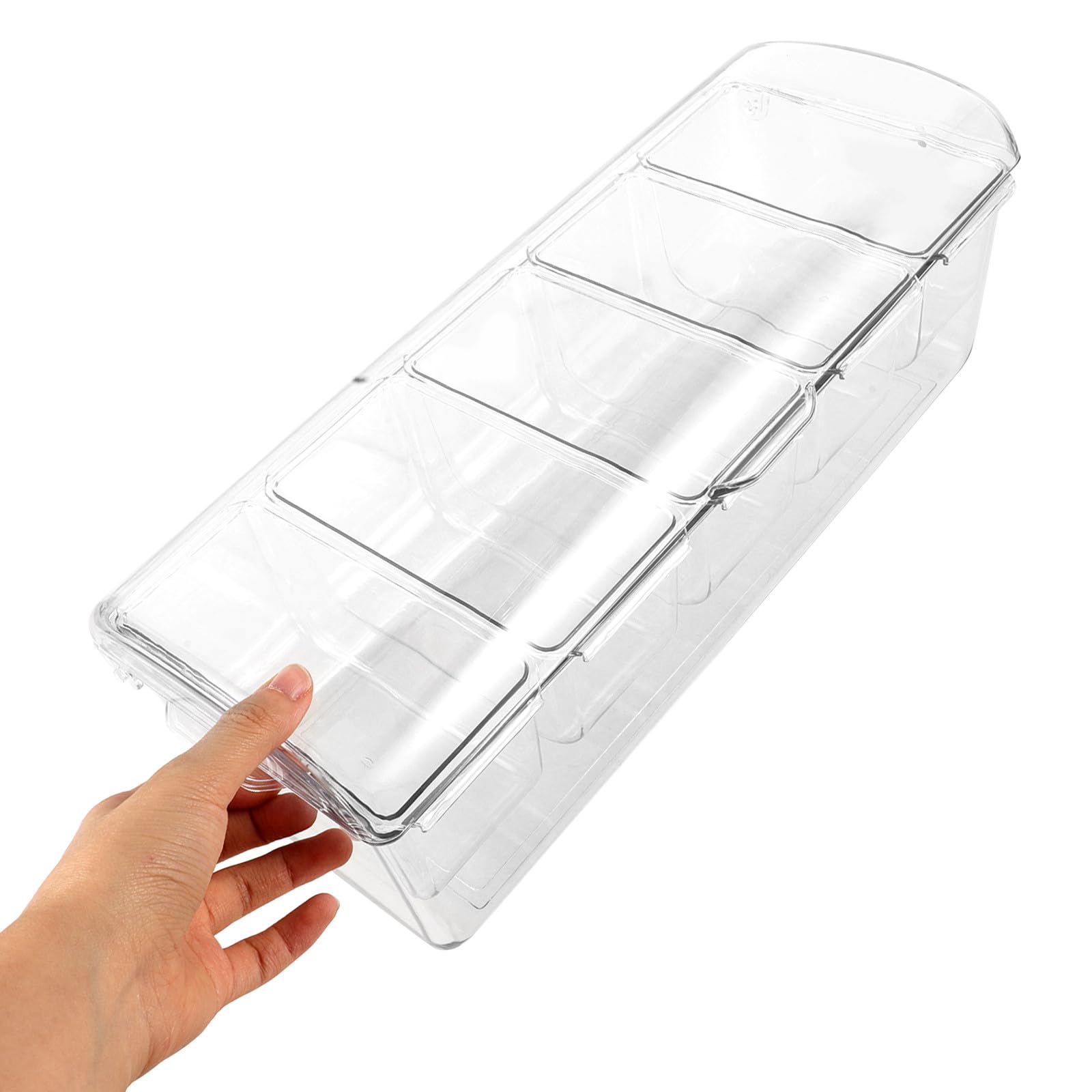 CALLARON Contenitore per Insalata con 5 Scomparti in Plastica, Capacità Grande, Mantiene Fresche le Verdure, per Picnic e Barbecue All'aperto